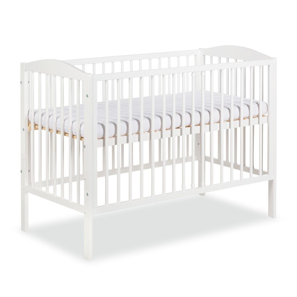 Clamaro Babybett, Clamaro HENRY Babybett 120 x 60 mit 3-facher Höhenverstellbarkeit aus Kiefernholz