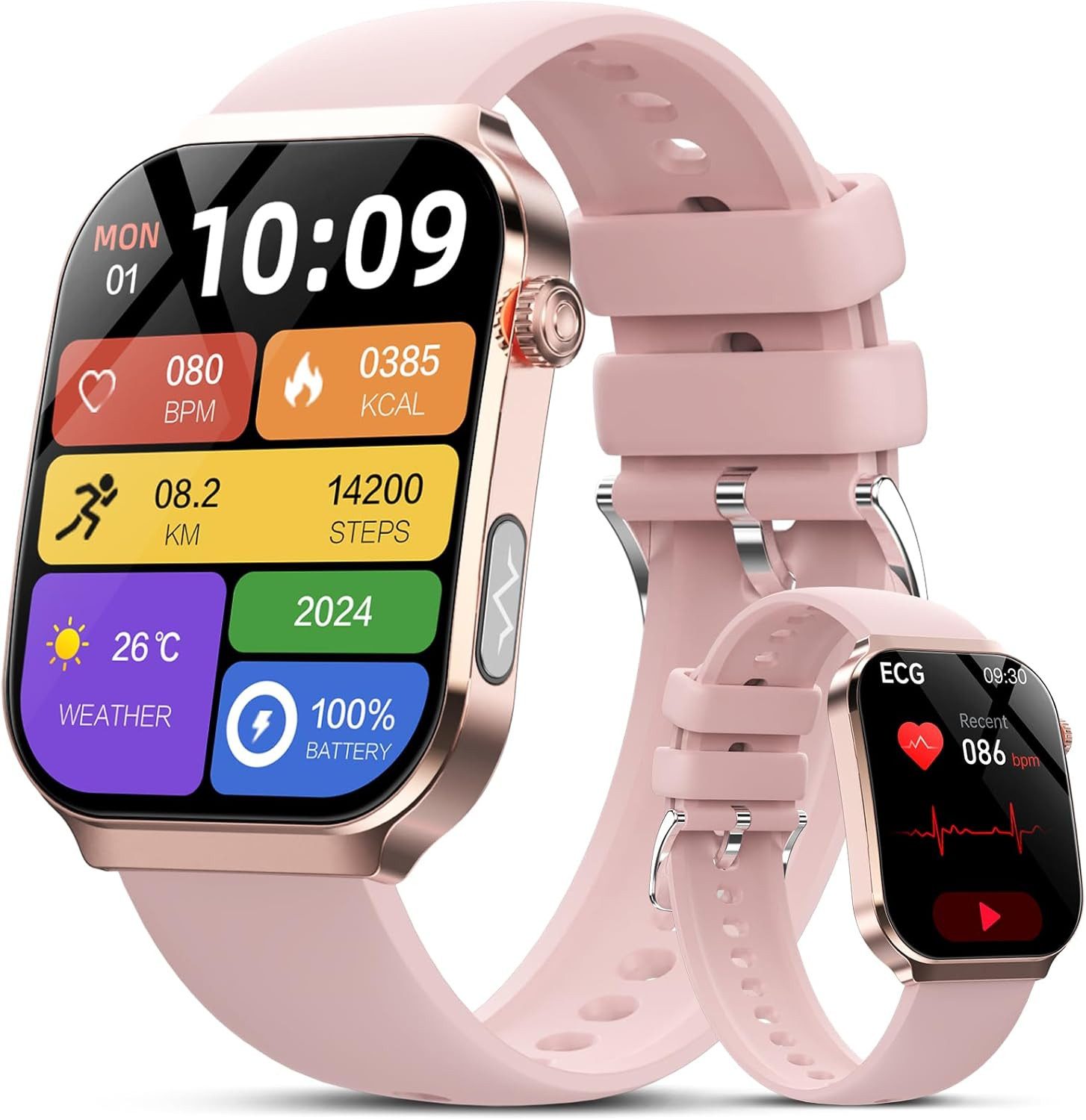 Lgnitek A2 Smartwatch (5,5 cm, Andriod ios), Elegante Smartwatch mit großem Display