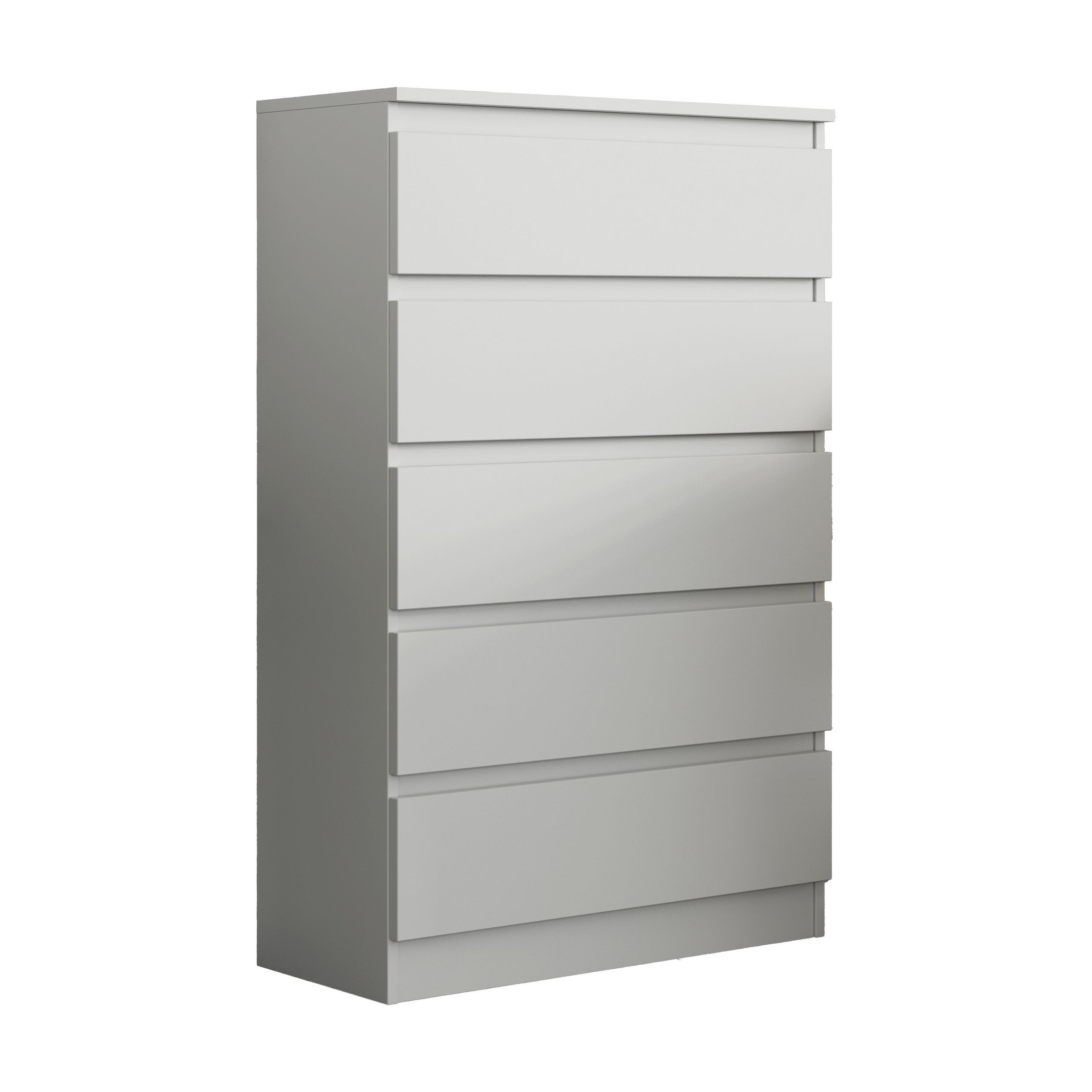 Kommode ADRIANO 70 cm Sideboard mit 5 Schubladen Weiß