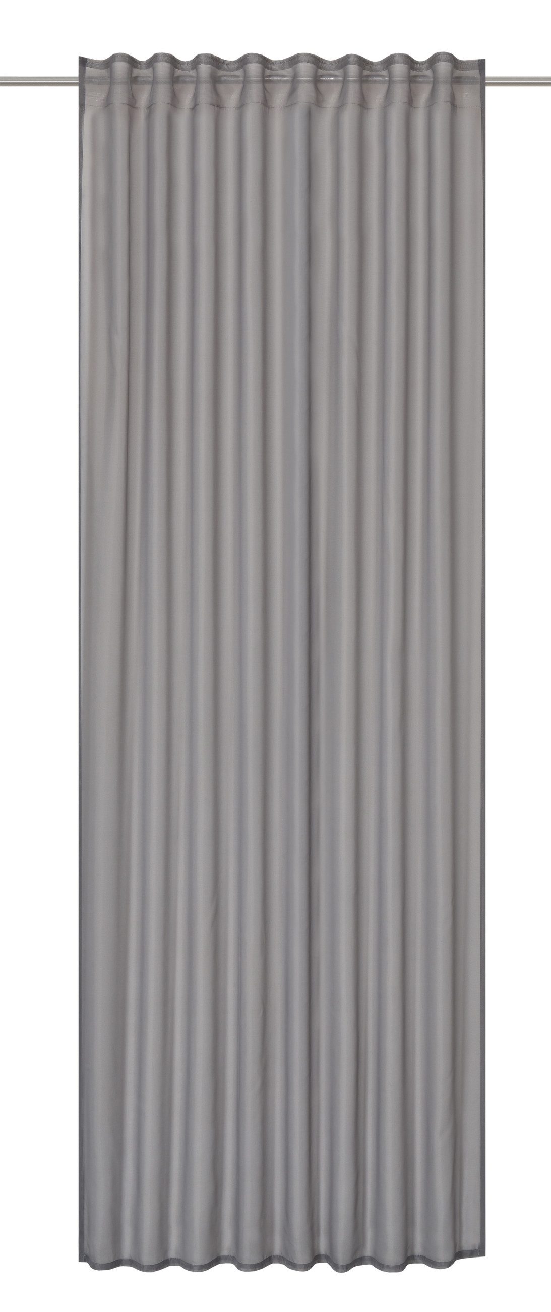 ELBERSDRUCKE Vorhang Gardine mit verdeckten Schlaufen Pure grau 255 x 140 cm (1 St), Multifunktionsband, transparent, Polyester, einfarbig, modern