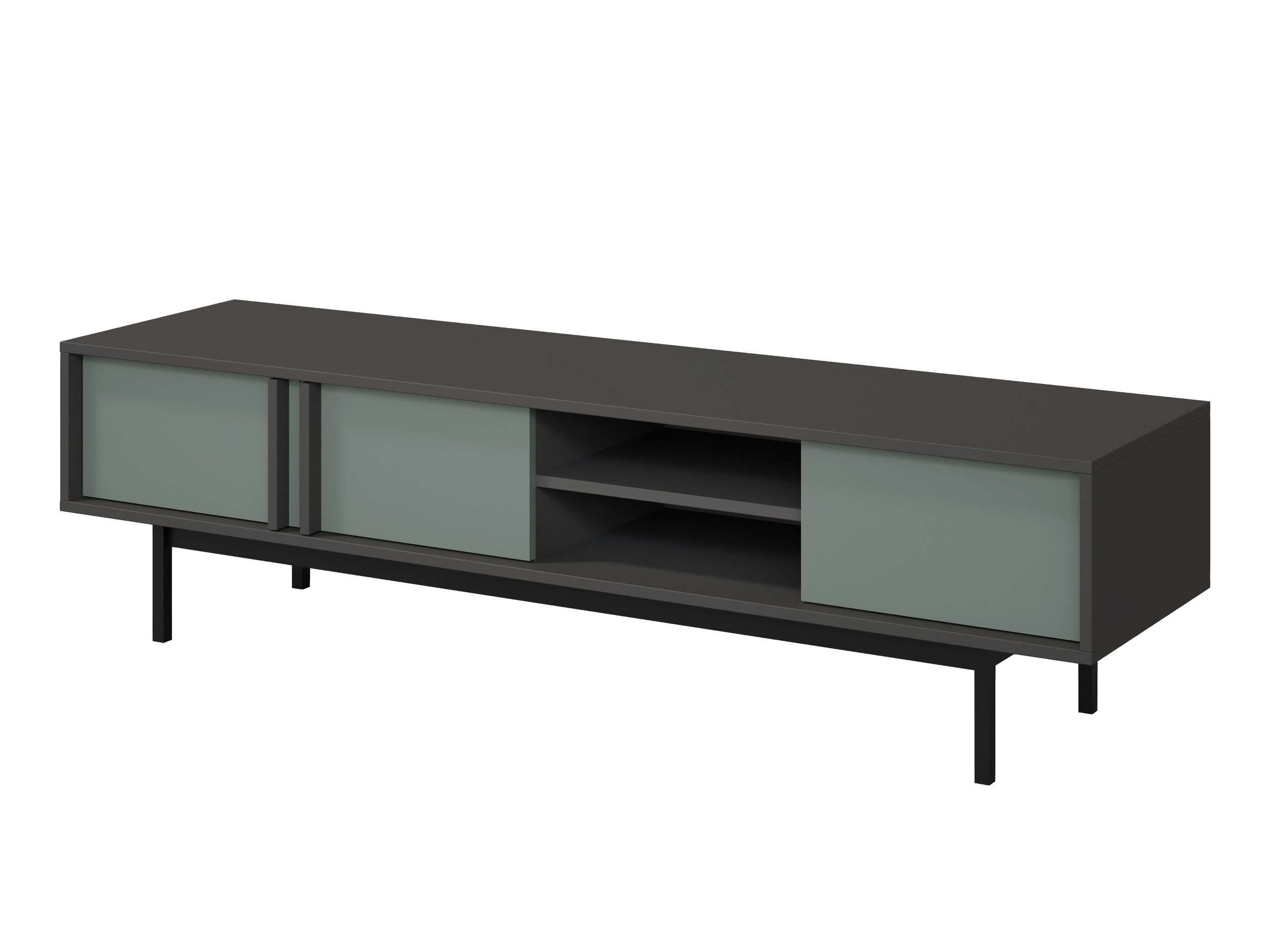 Compleo TV-Schrank mit 3 Türen und Hohe MetallFüße, Lowboard, TV-Tisch