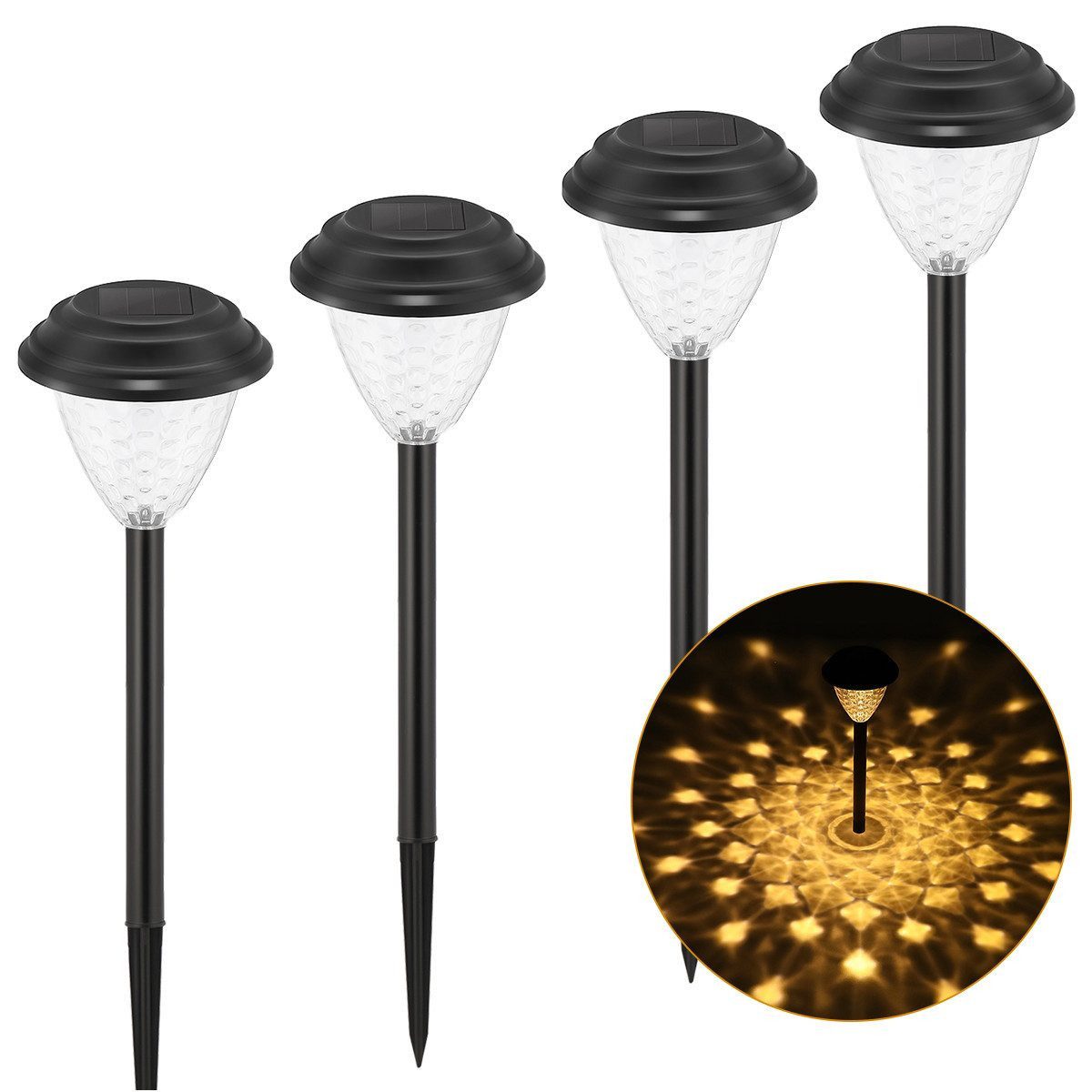 LETGOSPT LED Solarleuchte 4stck Upgrade Solar günstig online kaufen