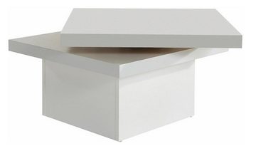 Feldmann-Wohnen Couchtisch Couchtisch 497800 weiß #P (1-St), 67x67cm Tischplatte drehbar weiß