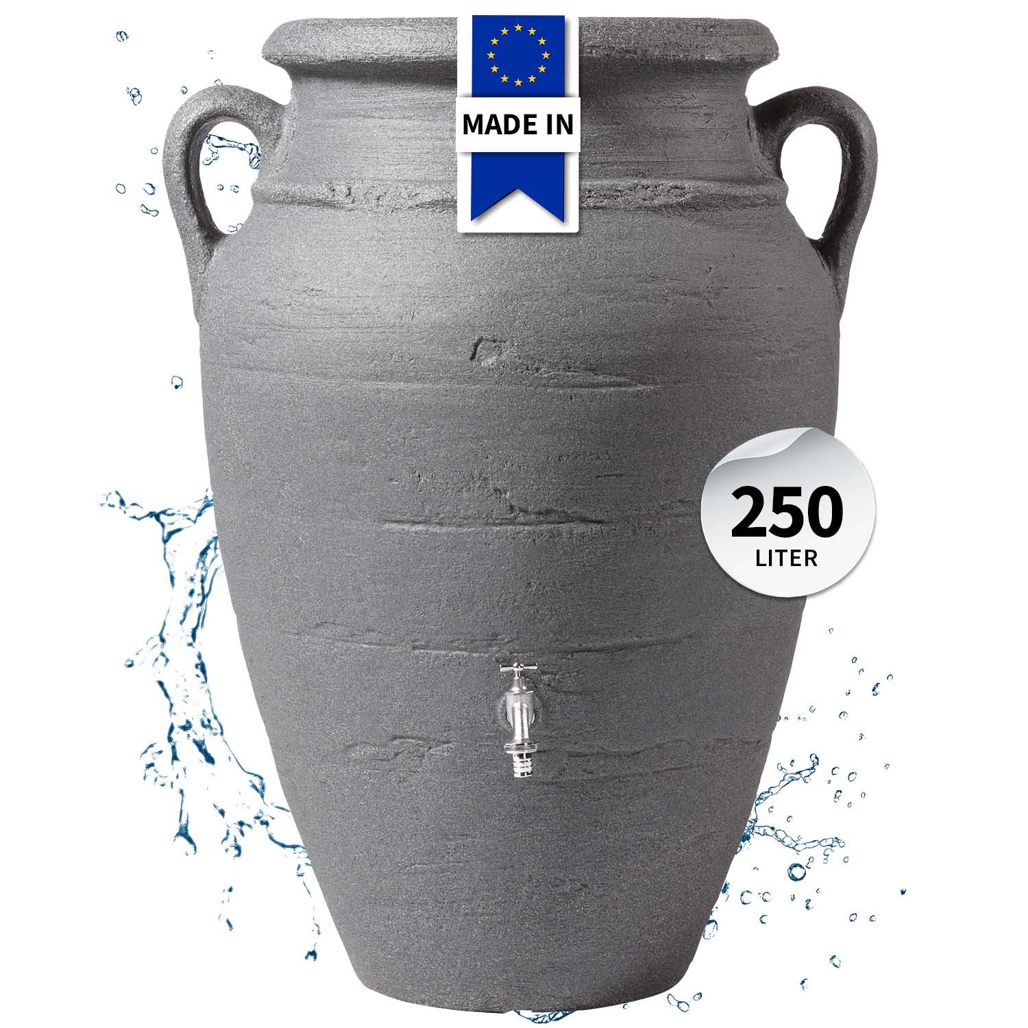GARANTIA Regentonne ANTIK Amphore 250 Liter dark granite