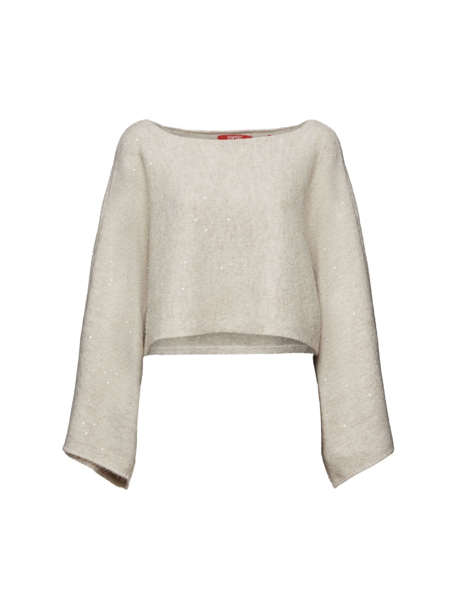 Esprit Strickponcho Bolero mit Pailletten LIGHT BEIGE