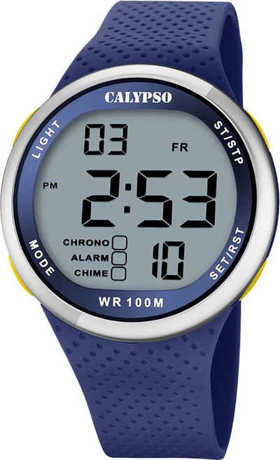 CALYPSO WATCHES Digitaluhr »Calypso Herren Jugend Uhr Digital«, (Armbanduhr), Herren, Jugend Armbanduhr rund, Kunststoffarmband blau, Sport