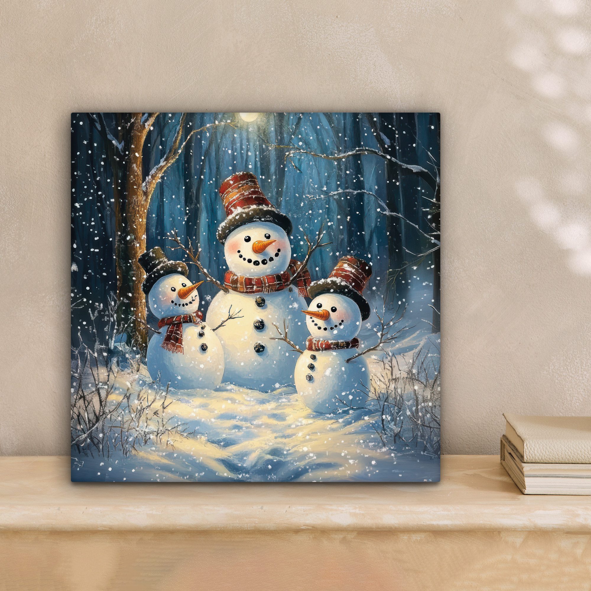 OneMillionCanvasses® Leinwandbild Schneemann - Schnee - Winter - Wald, Foto günstig online kaufen