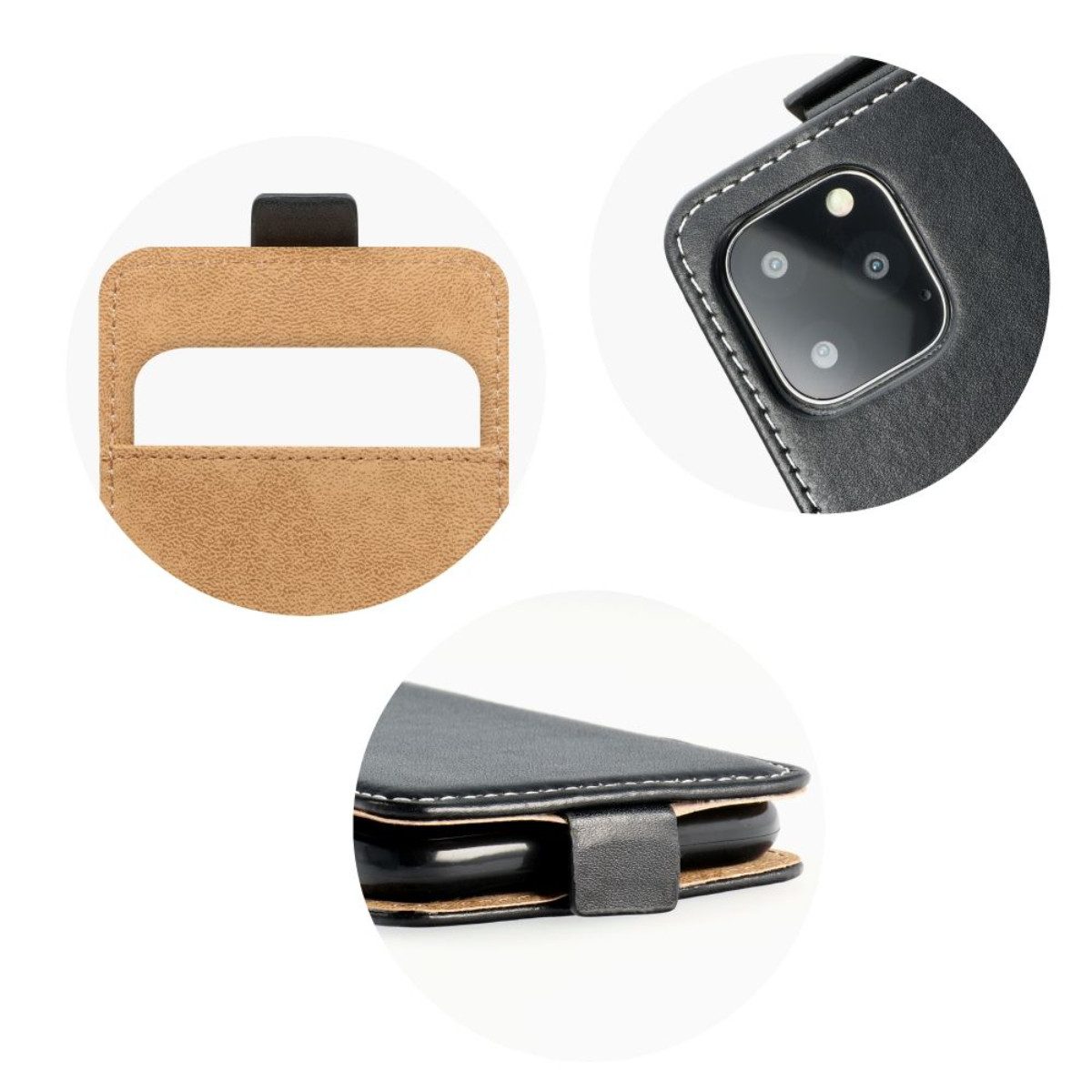 COFI 1453 Handyhülle Flip-Tasche Handyhülle kompatibel mit OPPO A15 5G schwarz