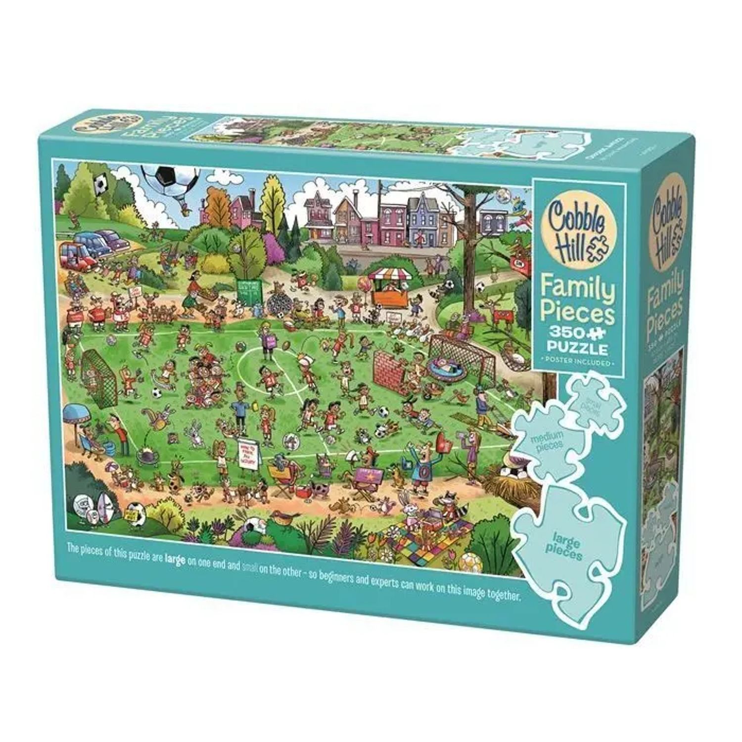 BrainBox Puzzle COBBLE HILL PUZZLES - Verrückter Fussballplatz 350 Teile, 350 Puzzleteile