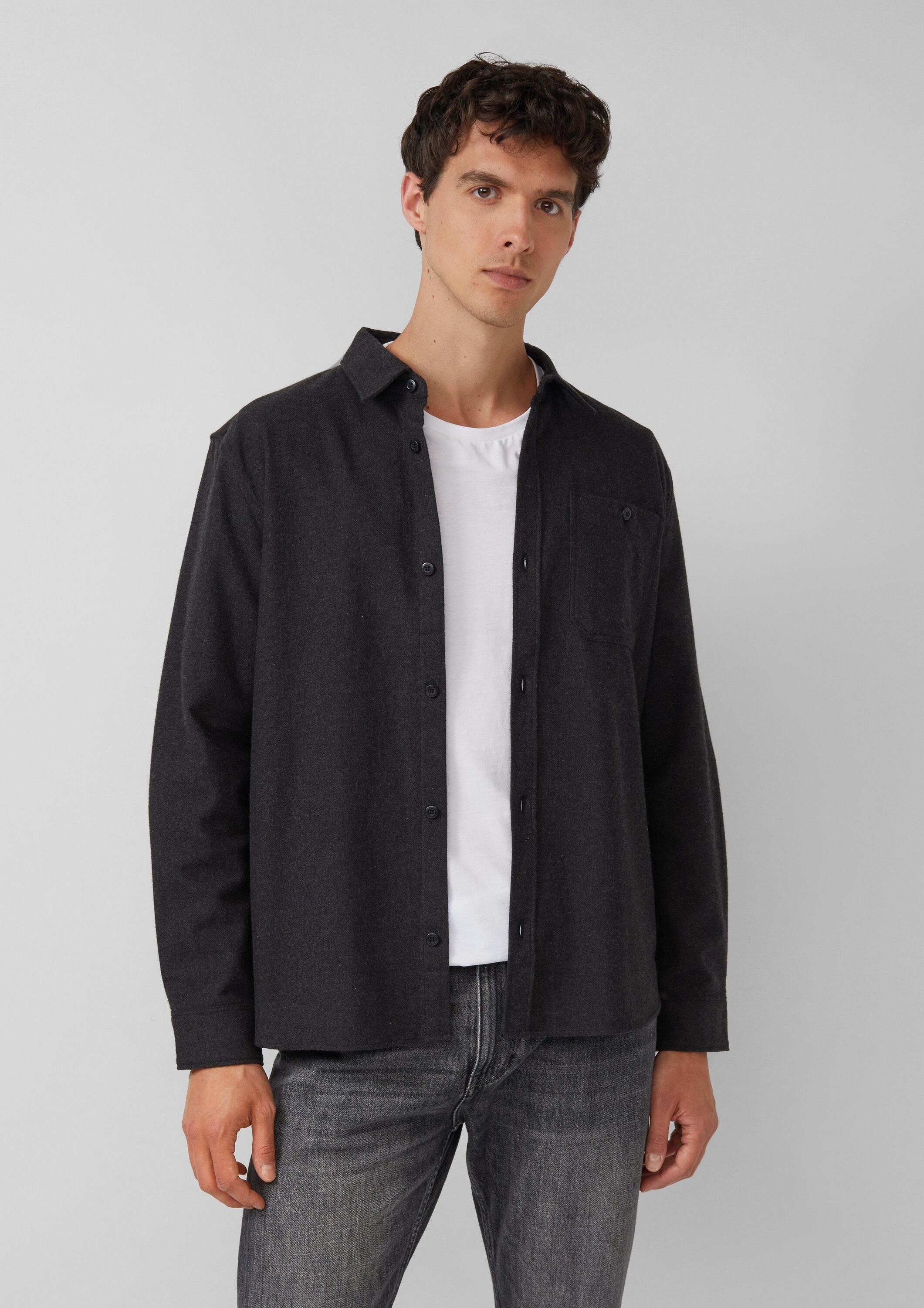 s.Oliver Hemdjacke Hemd Regular Fit: Baumwollhemd in Woll-Melange-Optik günstig online kaufen