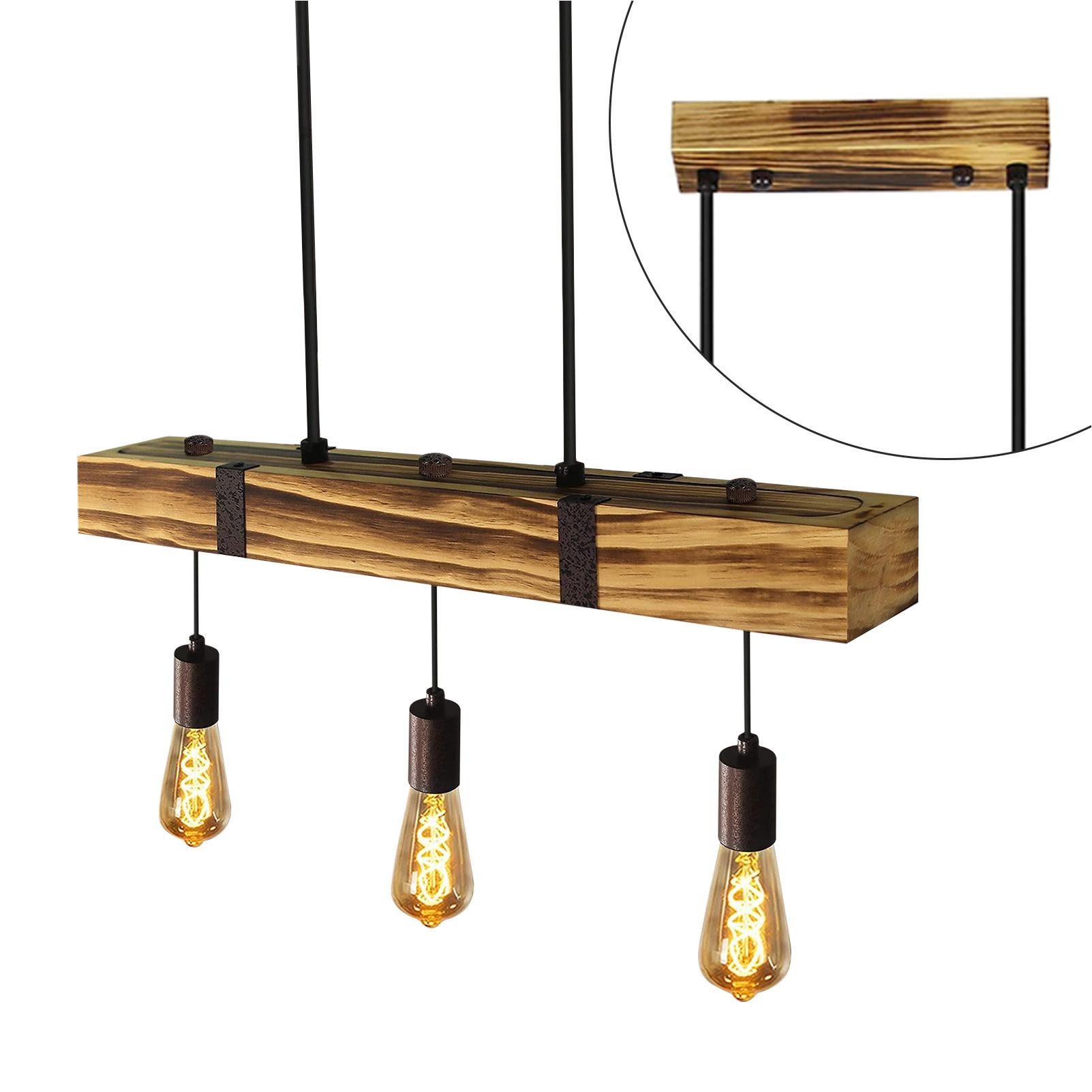 ZMH Pendelleuchte Vintage Pendelleuchte Holz Esstischlampe, günstig online kaufen