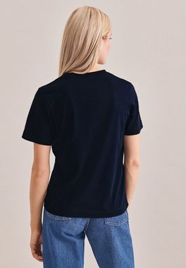 seidensticker T-Shirt Schwarze Rose Kurzarm Rundhals Uni