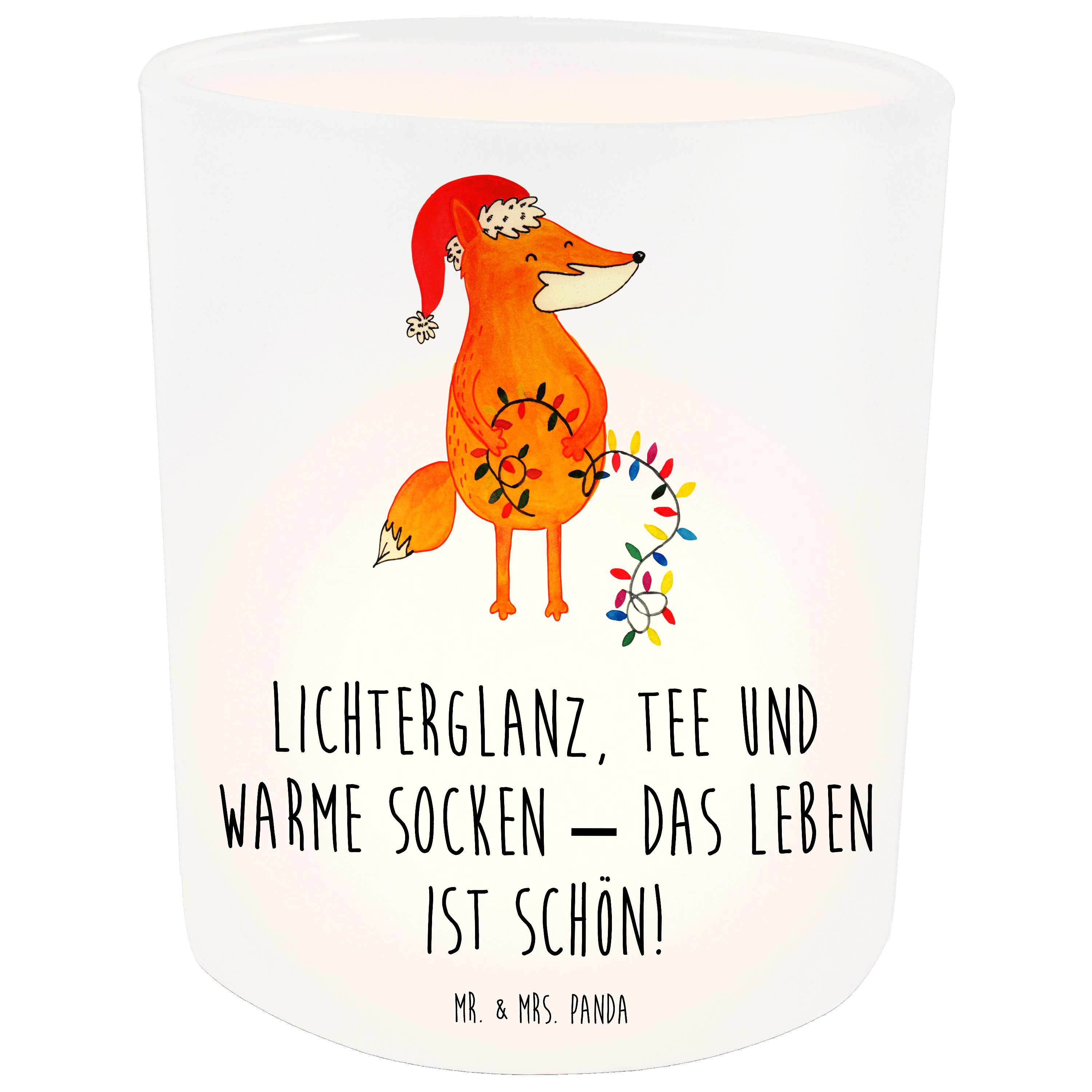 (1 Weihnachten Nikolaus, St) Windlicht & Transparent Fuchs Mr. Panda - Mrs. - Teelichthalter, Geschenk,