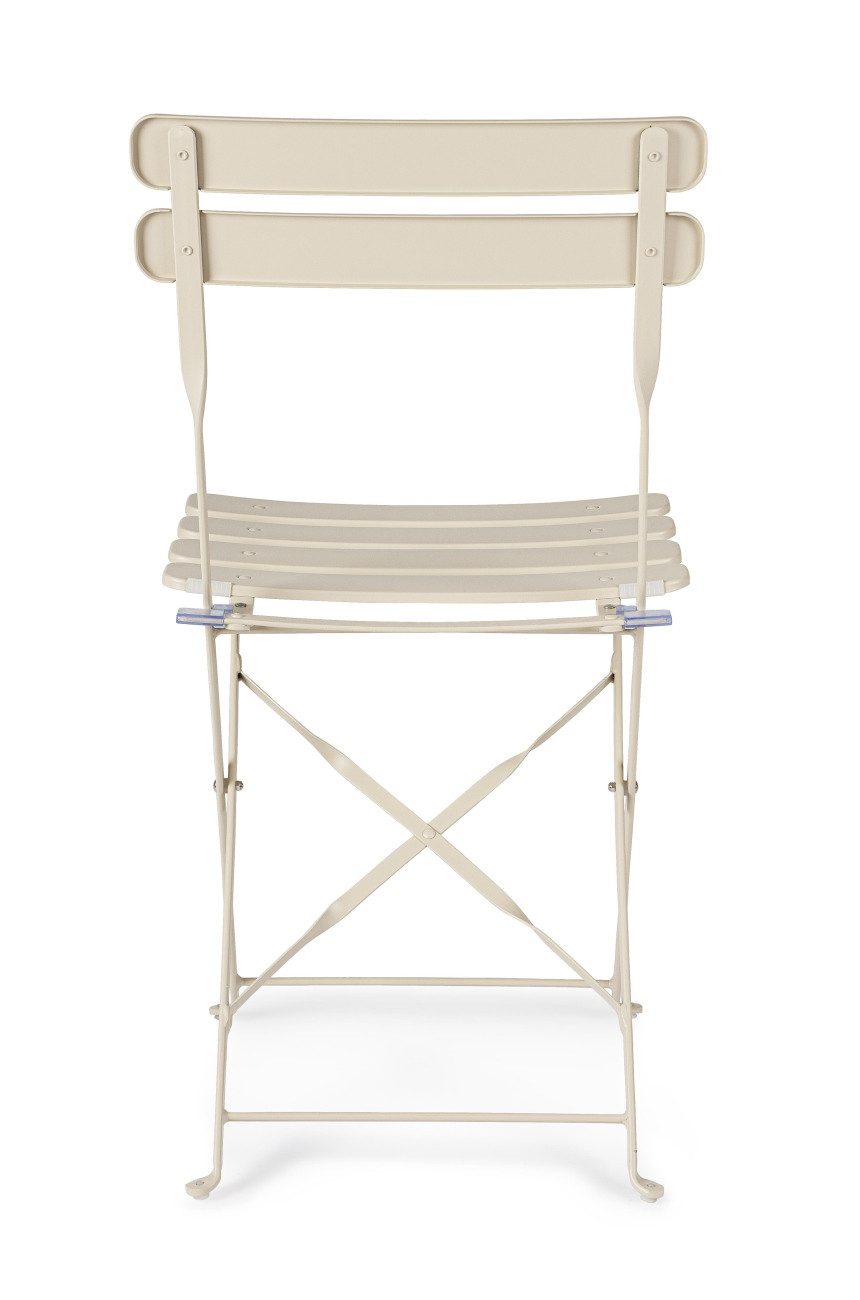 Bizzotto Gartenstuhl Yasmin 2er-Set aus Metall, Champagner, Klappbar