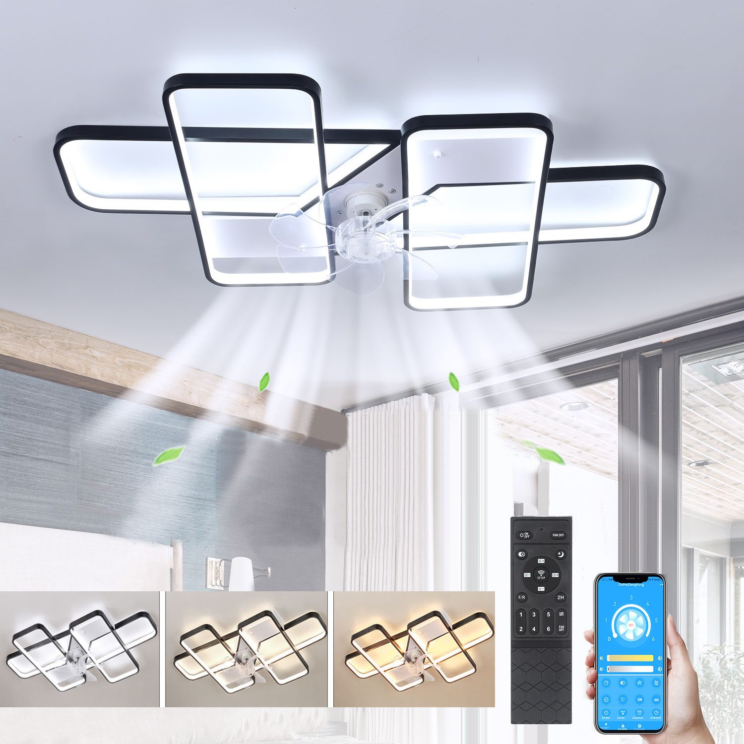 oyajia LED Deckenleuchte Geometrieform Deckenleuchte 90cm, günstig online kaufen