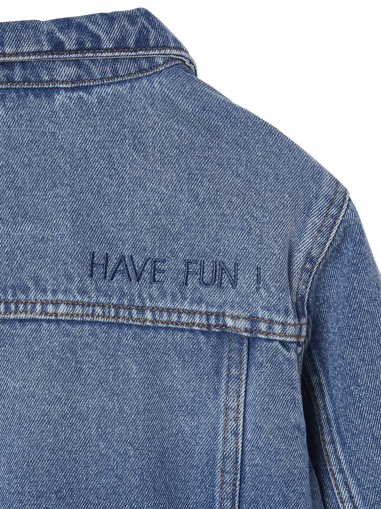 vertbaudet Blouson Jungen Jeansjacke mit Steppnähten