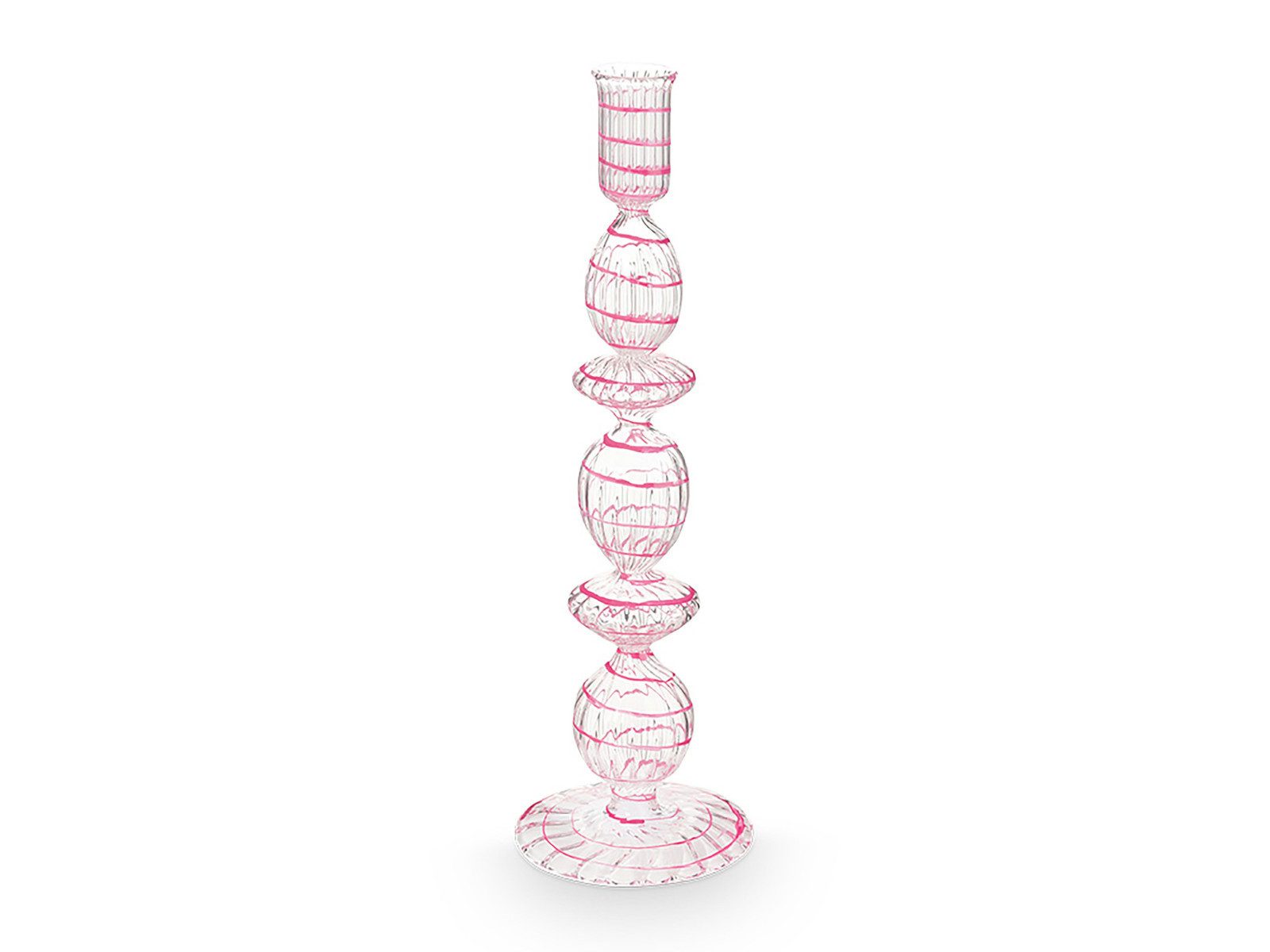 PiP Studio Kerzenständer Swirl Pink Glas Kerzenständer 28cm
