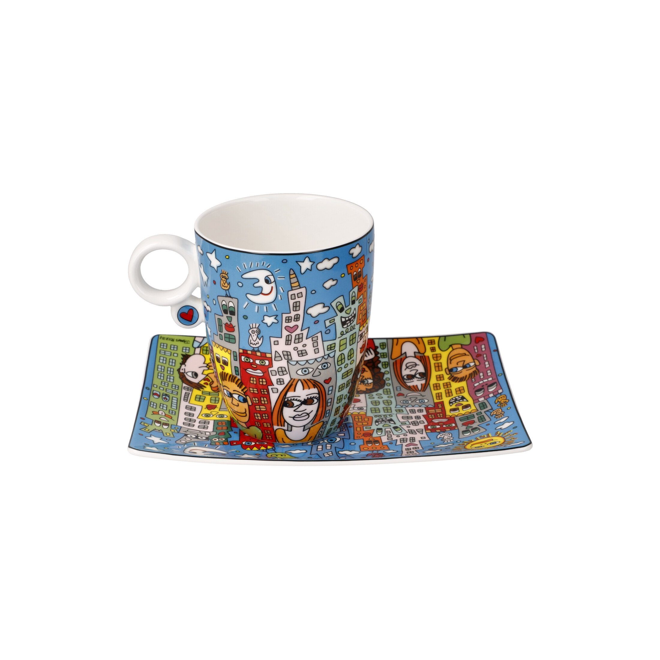 Goebel Tasse James Rizzi - Summer in the City, Fine Bone China, Aus  angenehm leichtem Fine Bone China