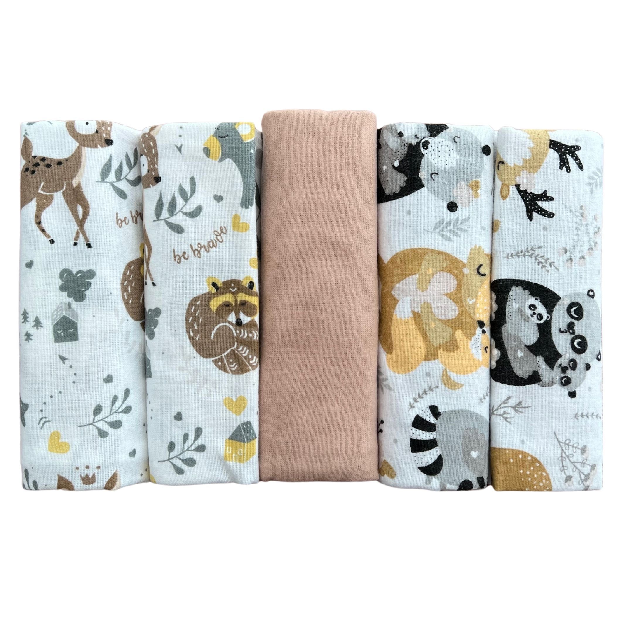 M.M.C. Mulltücher 10er Pack Mit Tier Motiven - Öko-Tex 70x80 Cm Baby Spucktücher