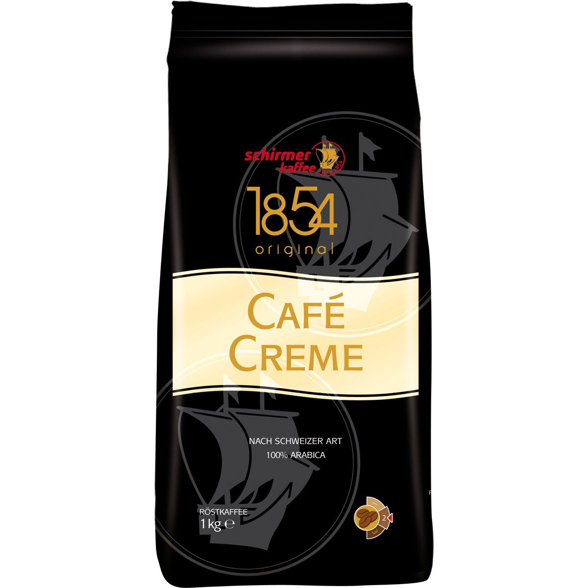 SCHIRMERKAFFEE Kaffee, Schirmer Cafe Creme Bohnen Schweizer Art Arabica Bohnen 1000g