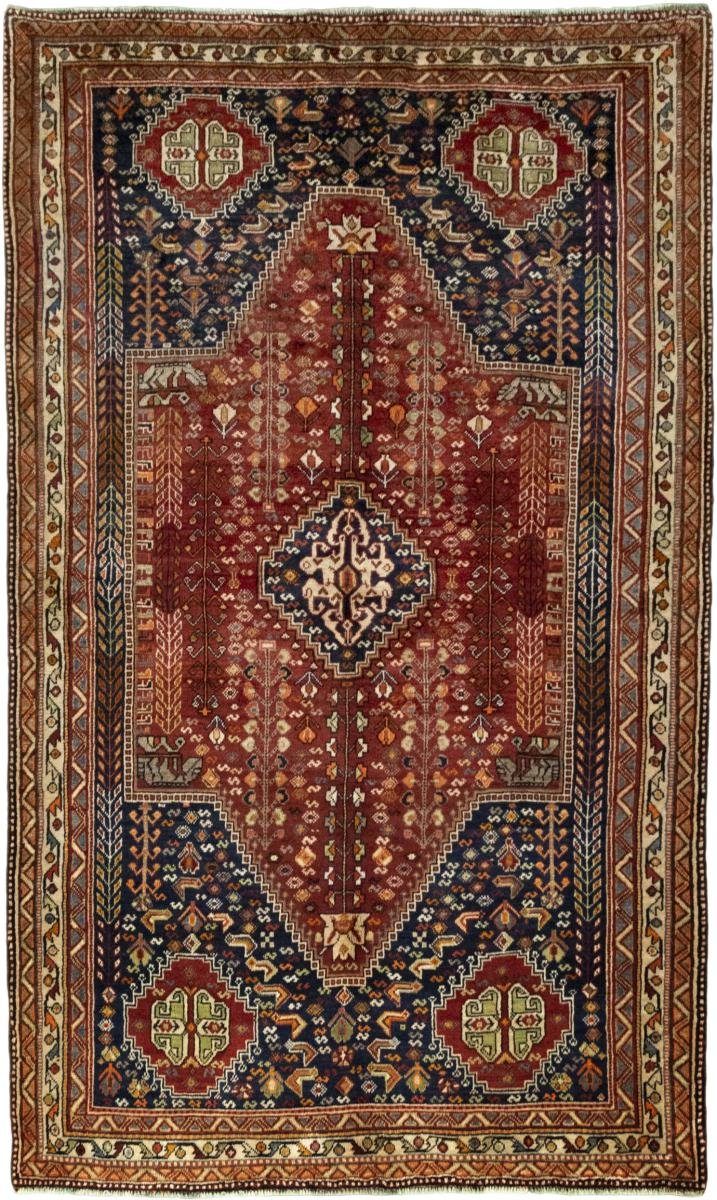Orientteppich Shiraz 154x255 Handgeknüpfter Orientteppich / Perserteppich, Nain Trading, rechteckig, Höhe: 10 mm