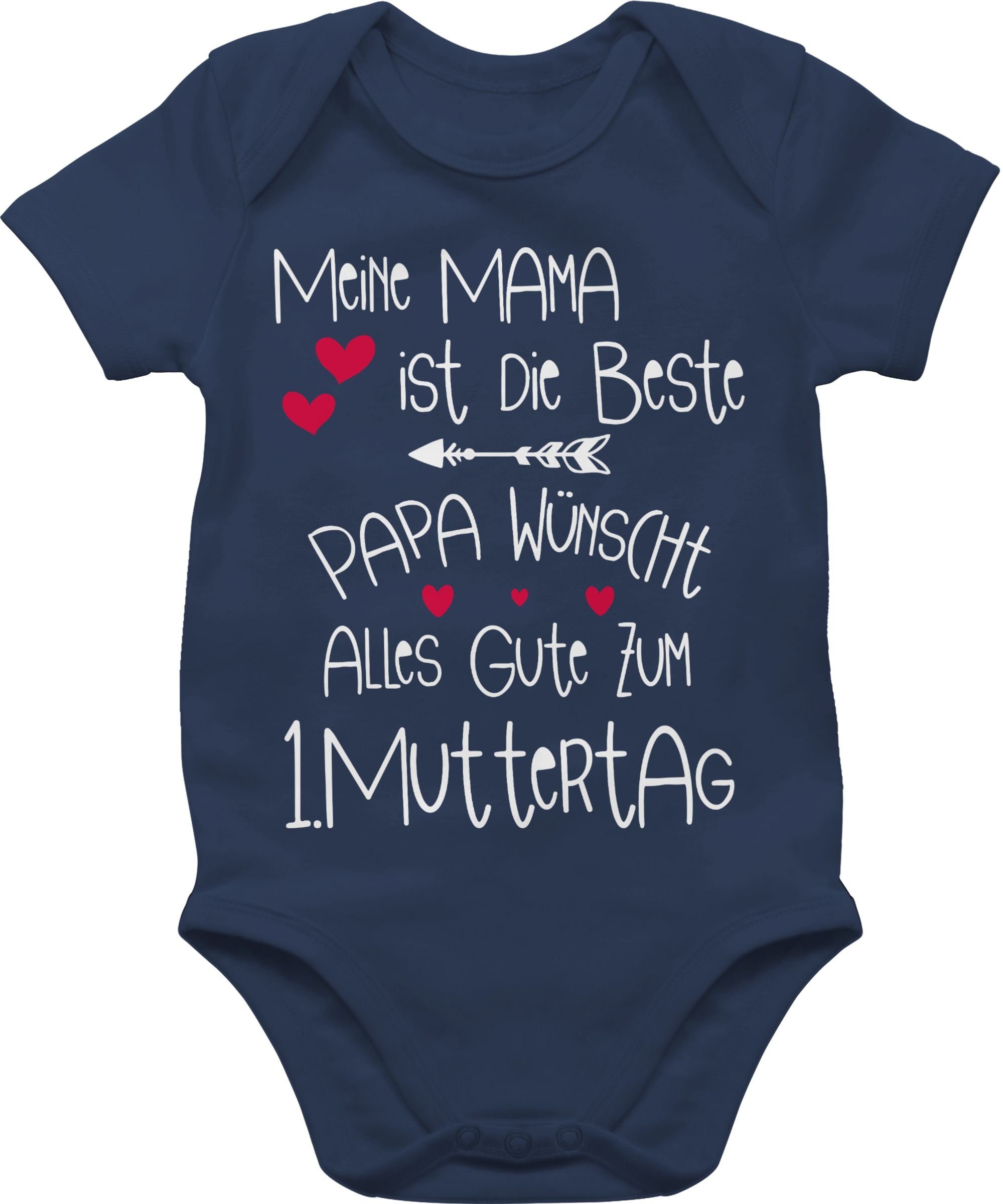 Shirtracer Shirtbody 1. Muttertag - Meine Mama ist die Beste (1-tlg) Muttertagsgeschenk 3 Navy Blau