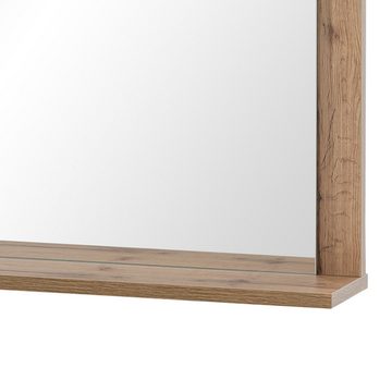 Lomadox Badspiegel DERIO-80, Kosmetikspiegel Wandspiegel Spiegel mit Ablage modern in Eiche