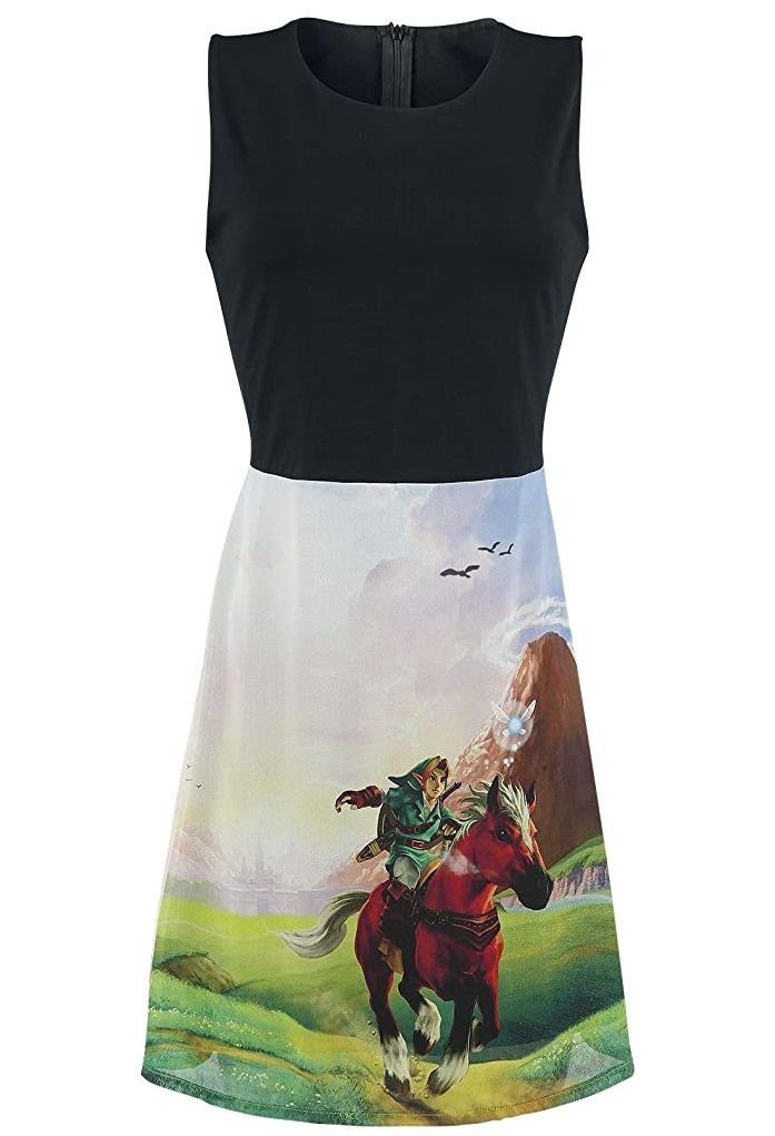 The Legend of Zelda Sommerkleid Zelda Kleid Damen und Mädchen schwarz Ocarina of Time Gr. M L