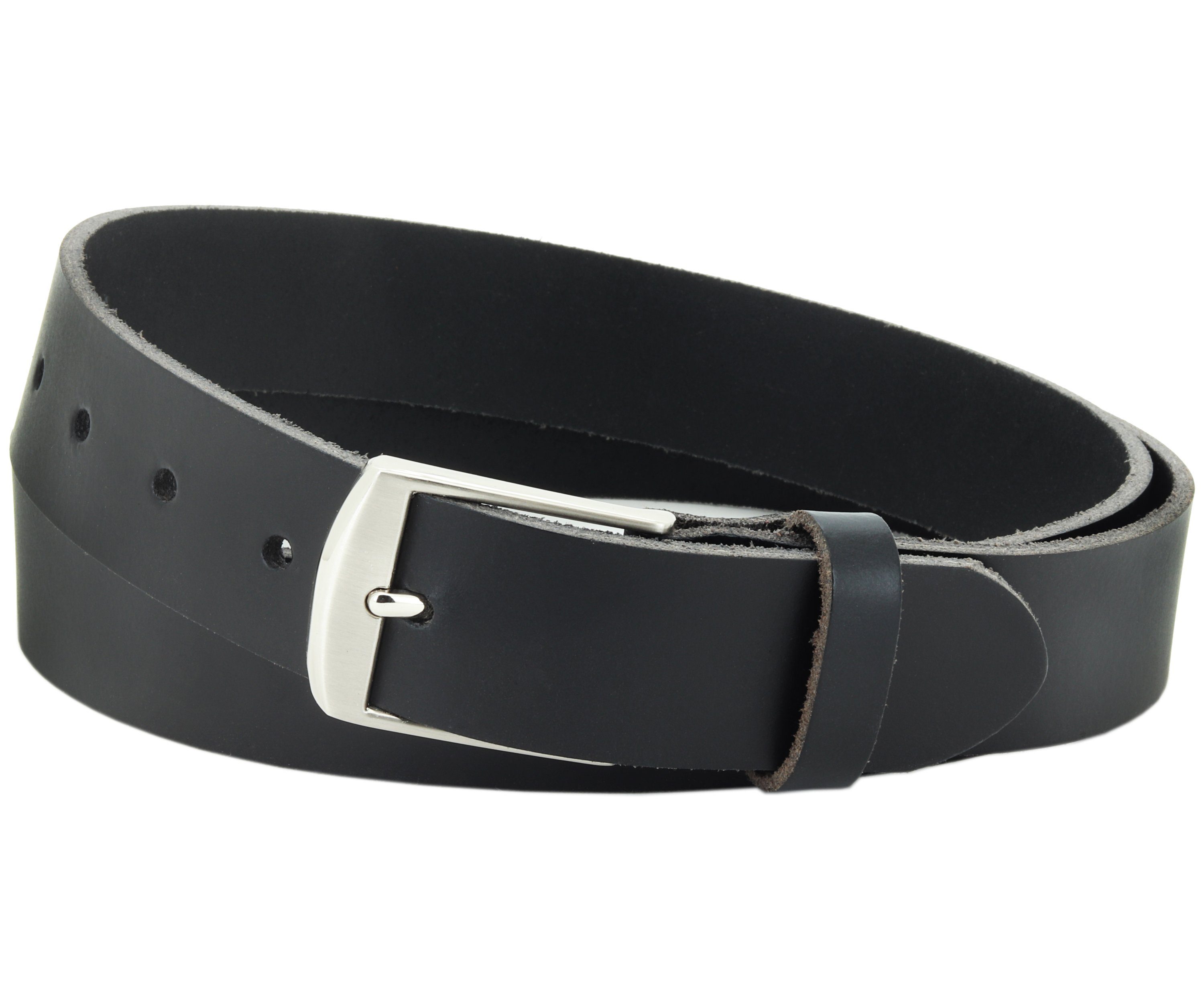 COLOGNEBELT Ledergürtel D9-PL 3,5 cm breiter Ledergürtel in Schwarz mit eleganter Gürtelschließe für Damen und Herren | Gürtel