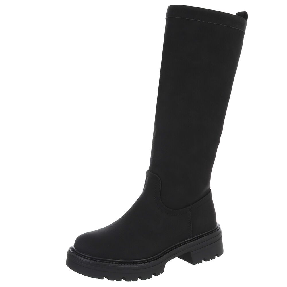 Ital-Design Bequeme Damen Stiefel mit Blockabsatz für Alltag Plateaustiefel günstig online kaufen