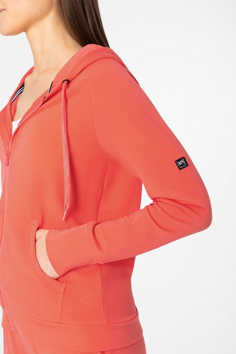 SUPER.NATURAL Sweatjacke Merino Hoodie W ESSENTIAL ZIP HOODIE optimaler Merino-Materialmix