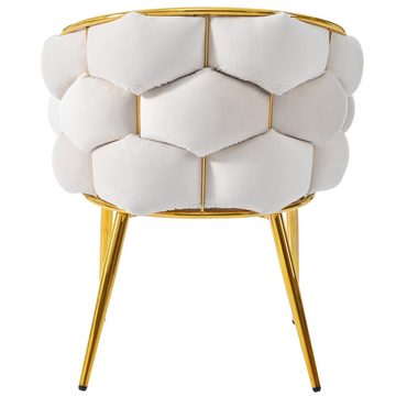 MODFU Polsterstuhl mit Armlehnen und Rückenlehne (1 St), Stühle mit Metallbeinen, beige Stühle, Bubble Stühle