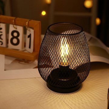 Vicbuy Tischleuchte LED Tischlampe aus Metall, Schreibtischlampe aus Mesh, Warmweißes Licht Dekotischlampe, Nachtlicht, Batterien, für Büro, Wohnzimmer, Schlafzimmer