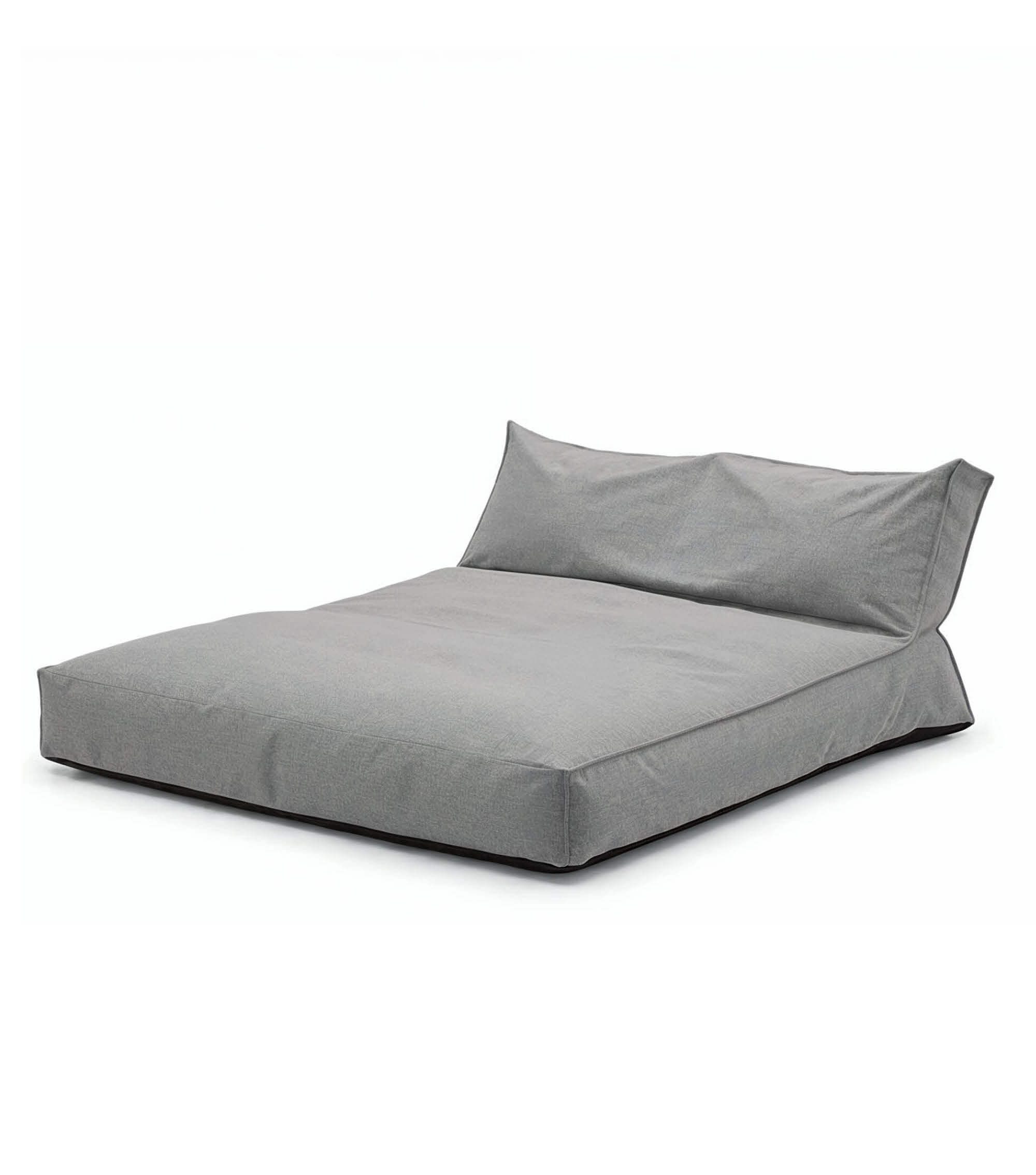 mokebo Sitzsack Outdoor Lounge 'Das Daybed' (Daybed), Bean-Bag Outdoor für Kinder & Erwachsene, Gartenliege in Steingrau