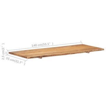vidaXL Badezimmer-Set Badezimmer-Waschtischplatte Massivholz Akazie 140 x 55 x 2,5 cm