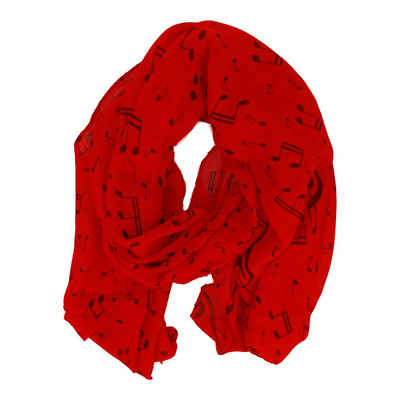 mugesh Schal Schal Notenmotive rot, für Musikerinnen und Musiker