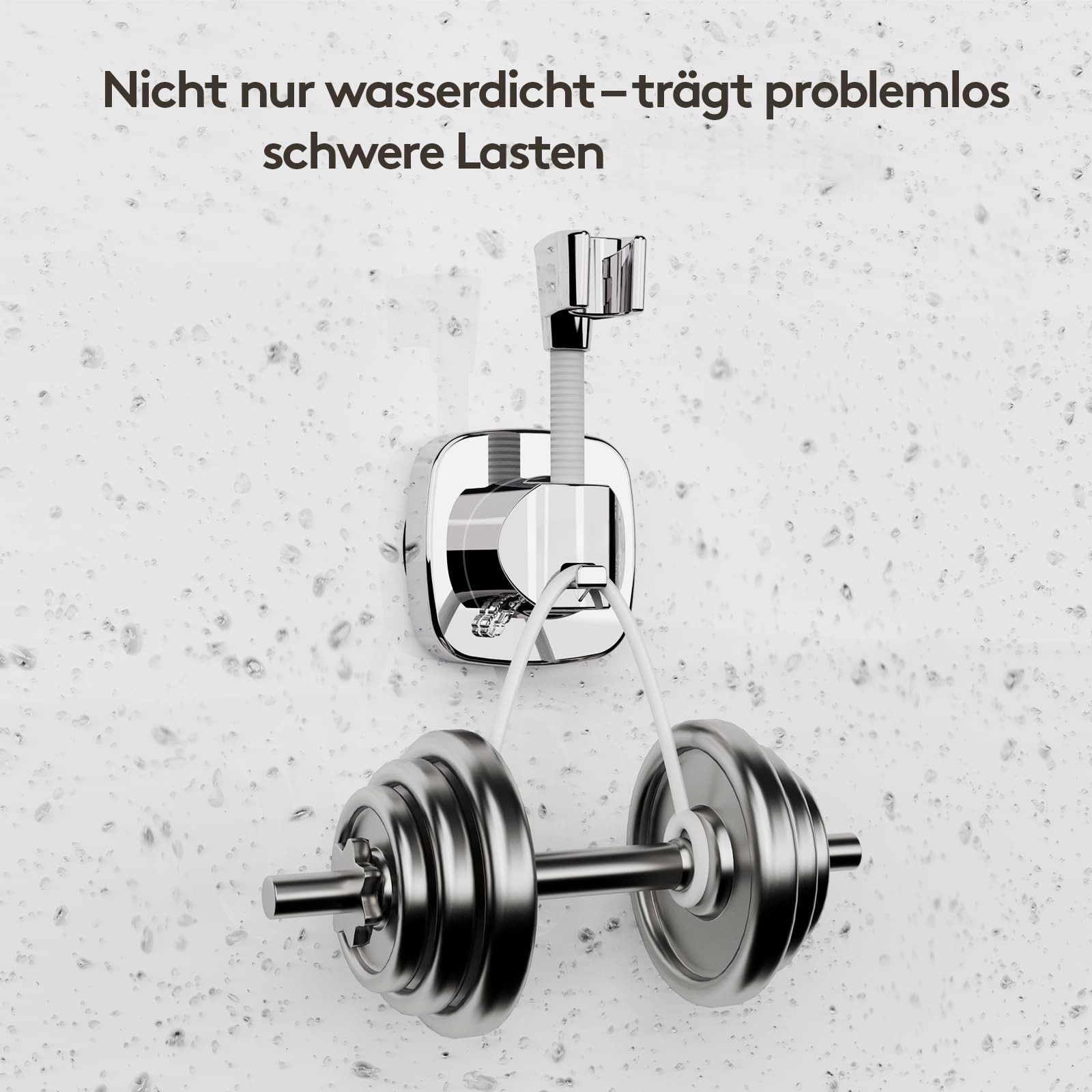 FOUORTUNATE-BEE Brausehalter 360° Drehbar Duschkopfhalterung mit Saugnapf, Sekundenschnelle Montage rutschfeste Rostfreie Duschbrause Halterung – Bild 4 von 5