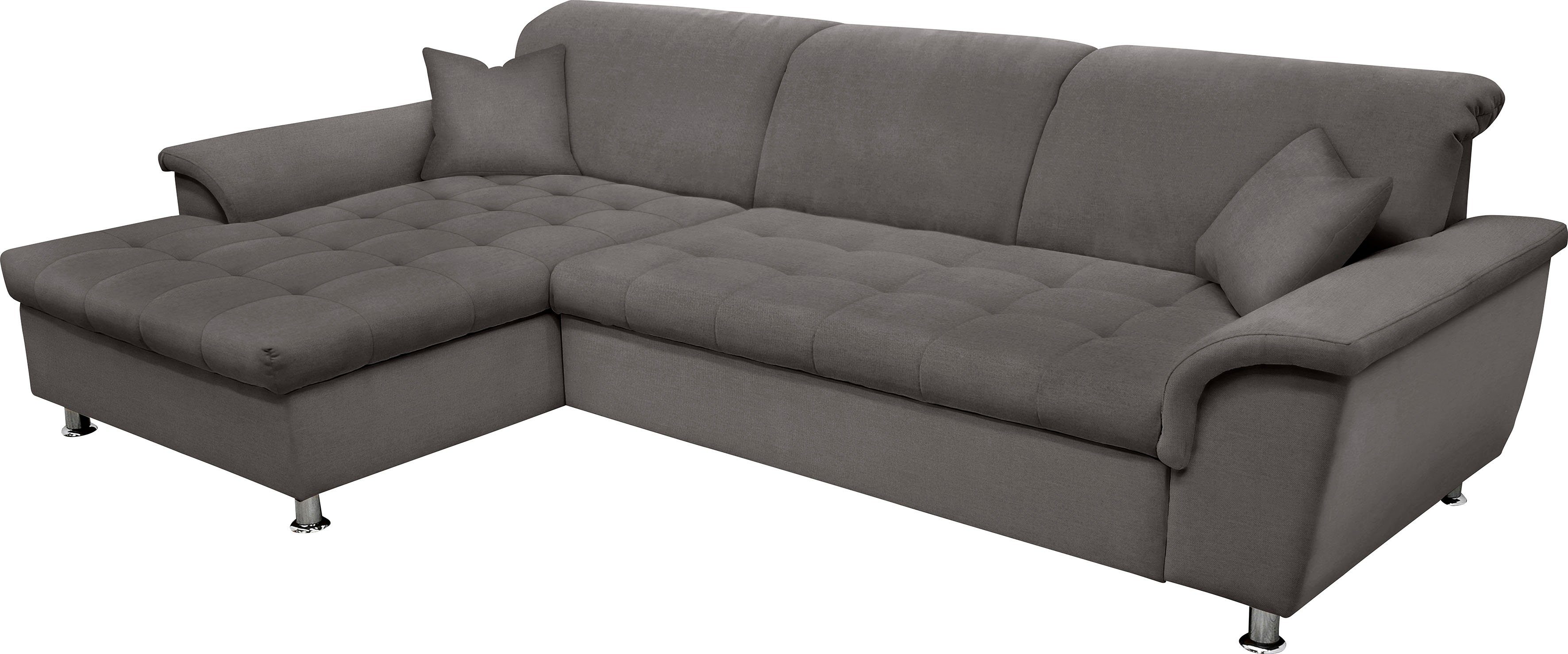 DOMO collection Ecksofa wahlweise Bettkasten Franzi, und Bettfunktion, mit Kopfteilverstellung