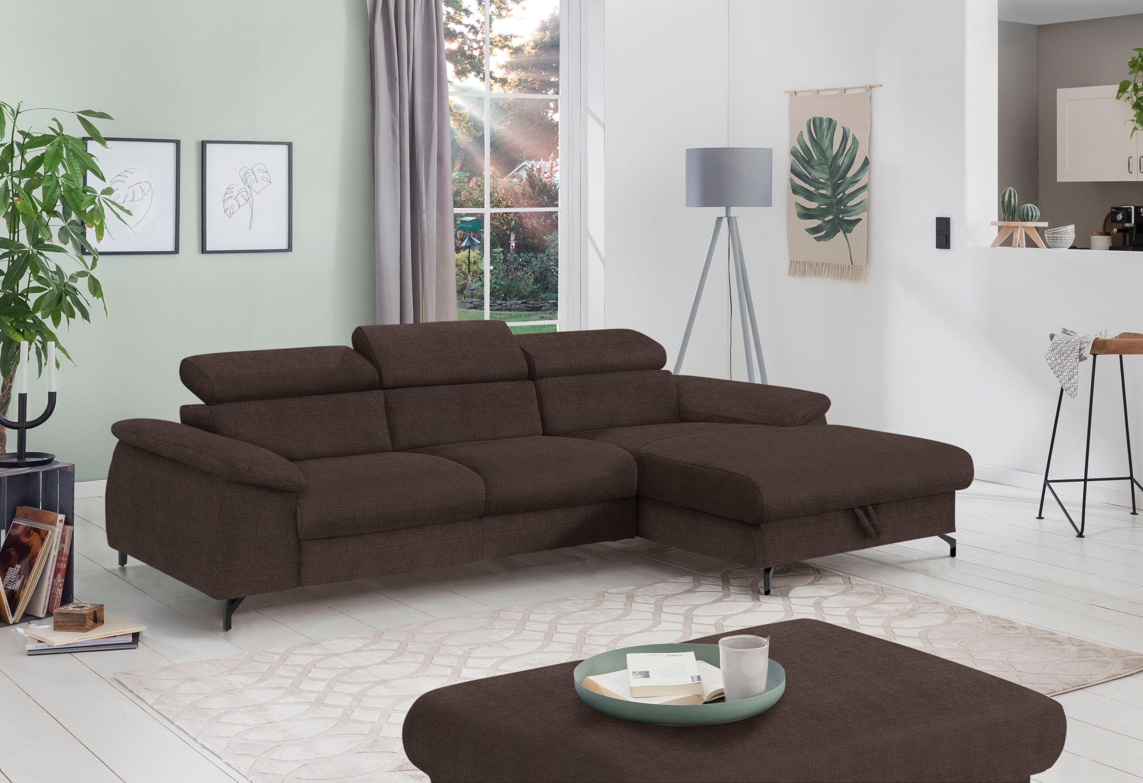 COTTA Ecksofa Kitty L-Form, B: 242 cm, mit Kopfteilverstellung, optional Schlaffunktion & Bettkasten