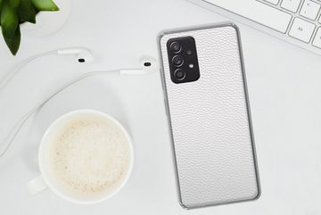 MuchoWow Handyhülle Leder - Strukturiert - Leder-Optik - Weiß, Phone Case, Handyhülle Samsung Galaxy A53, Silikon, Schutzhülle