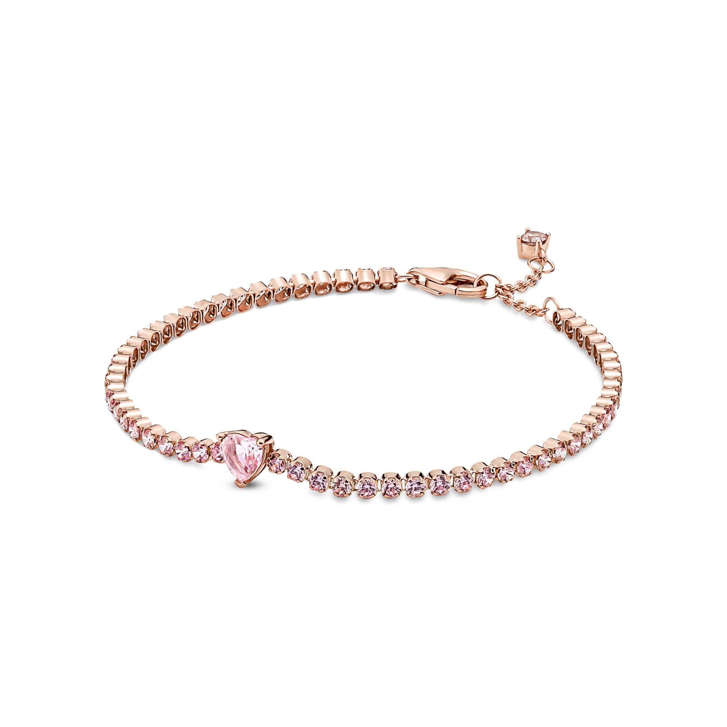Pandora Perlenarmband »Sparkling Heart Tennis Bracelet 14k Rose gold