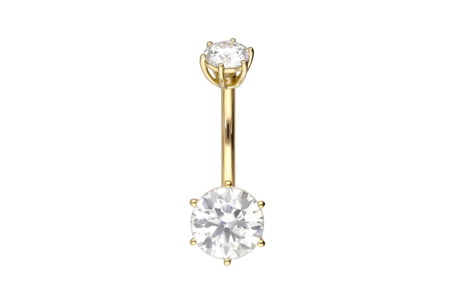 PIERCINGLINE Bauchnabelpiercing 14/18 Karat Gold Bananabell 2 MOISSANITE (Bananabells, 1-tlg)
