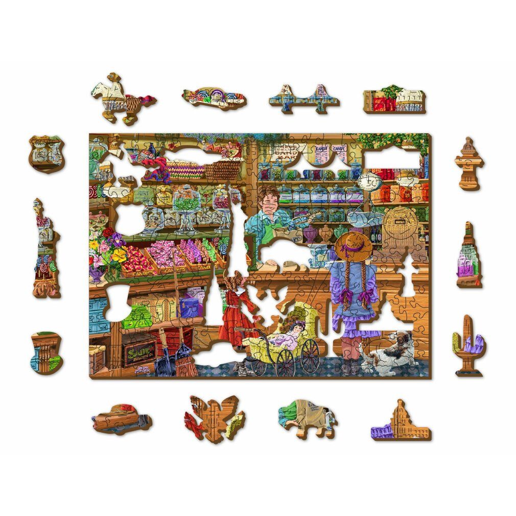 Wooden City Puzzle Holzpuzzle Süßes Abenteuer 2in1, 200 Teile ECO, Puzzleteile