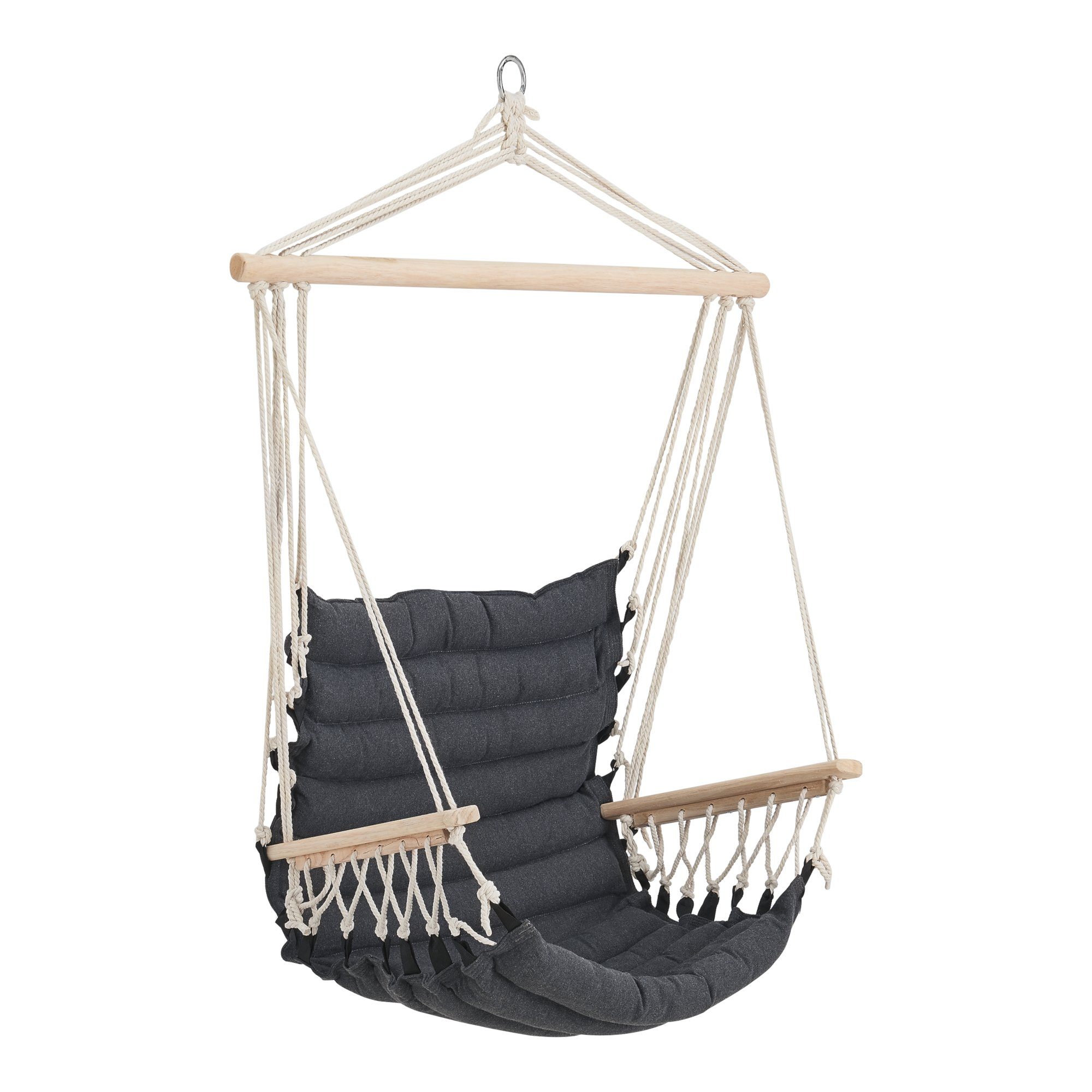 en.casa Hängesessel, »Bariloche« Hängestuhl Hängesitz mit Armlehnen Dunkelg günstig online kaufen