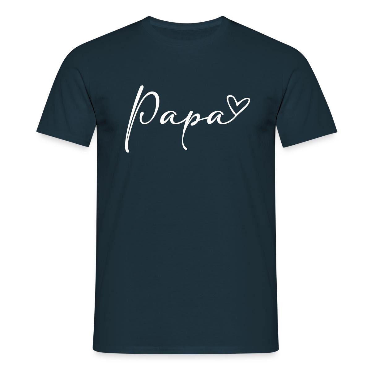 Spreadshirt T-Shirt Papa Handschrift Mit Herz Männer T-Shirt (1-tlg)