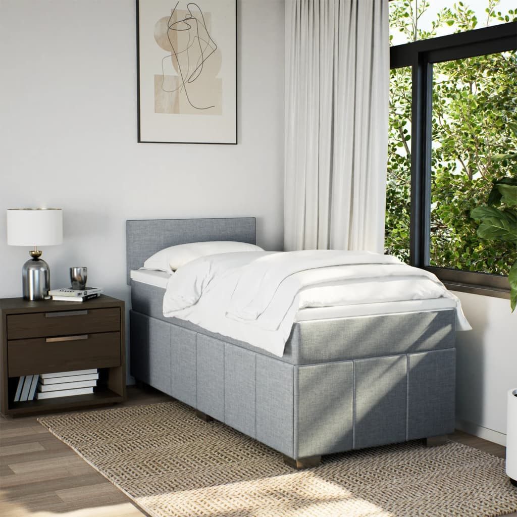 vidaXL Bett Boxspringbett mit Matratze Hellgrau günstig online kaufen