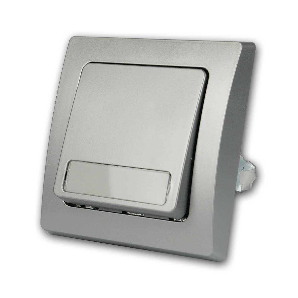 ChiliTec DELPHI Taster mit Namensschild 250V~/ 10A silber Wandtaster