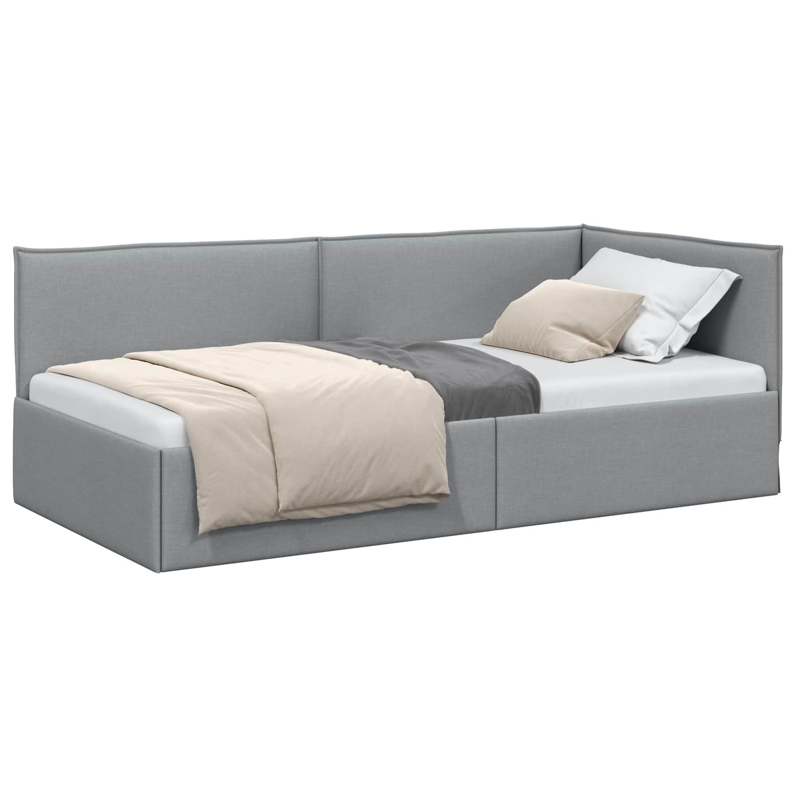 vidaXL Bett Eckbettgestell mit Kopfteil Hellgrau 80 x 200 cm Samt (1-tlg) günstig online kaufen