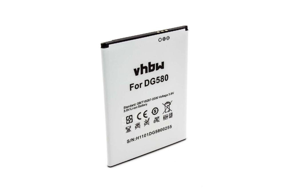 vhbw kompatibel mit Doogee DG-580, KISSME DG580 Smartphone-Akku Li-Ion 2500 mAh (3,8 V)