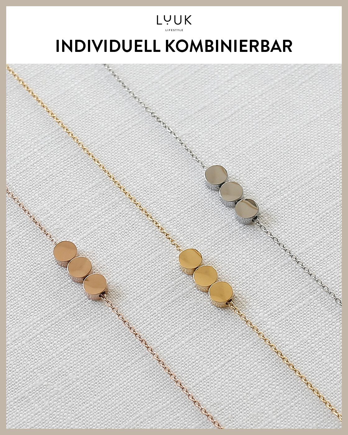 Idee, Geburtstags Anhänger LUUK Modeschmuck LIFESTYLE mit Geschenk Silber Kette Plättchen,